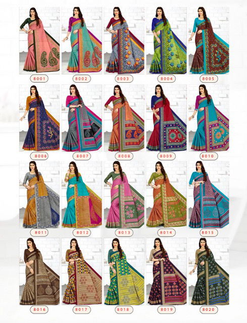 Jk Tulsi 8 Casual Daily Wear Cotton Printed Saree Collection